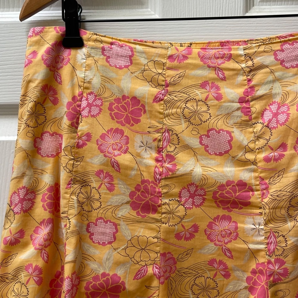 Vintage Gap Outlet Size 10 Orange Floral Cotton A-line Lined Tiered Skirt